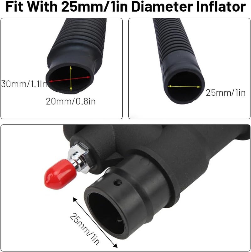 Glomora Scuba Diving Universal Power Inflator - 45° Oral Inflation K Shaped Valve, Relief Valve for Standard 1 Inch Hose Back Flying Side Mount BC - Image 3